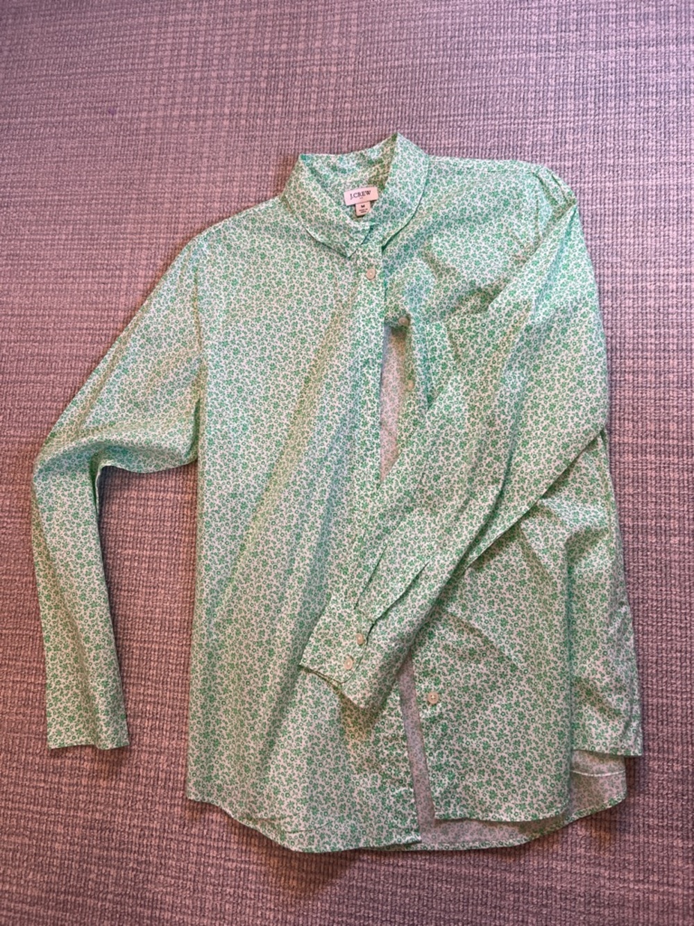 J. Crew Mint Green Floral Shirt